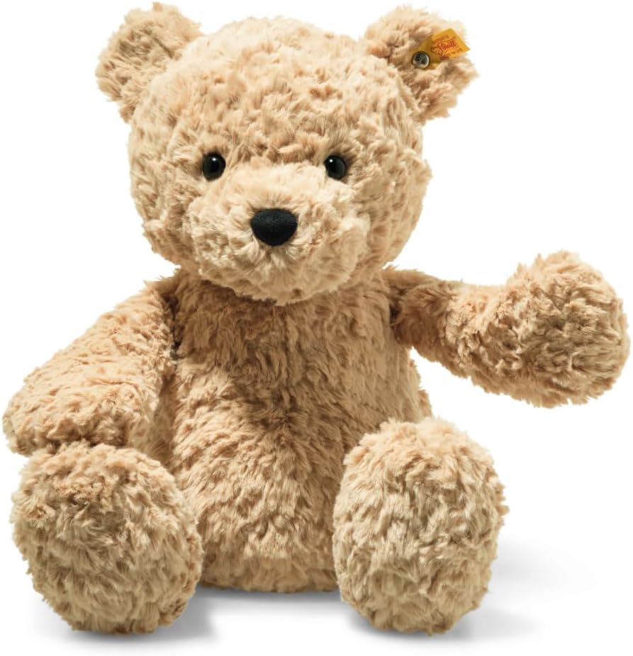 Steiff Jimmy Teddy Bear, cute cuddly toy, children, boys & girls, Friends, plush animal 40 cm, light brown, 113512