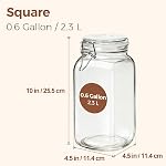ComSaf Grandes jarres carrées en verre avec lids hermétiques, containers de rangement de garde-manger 78oz/2.3L 3-Pack Canette de stockage hermétique, pot Mason Alternative pour la farine en vrac, sucre, riz, café & Marchandises sèches. Riz à sucre de farine, Cafetière, Pantry organizatio