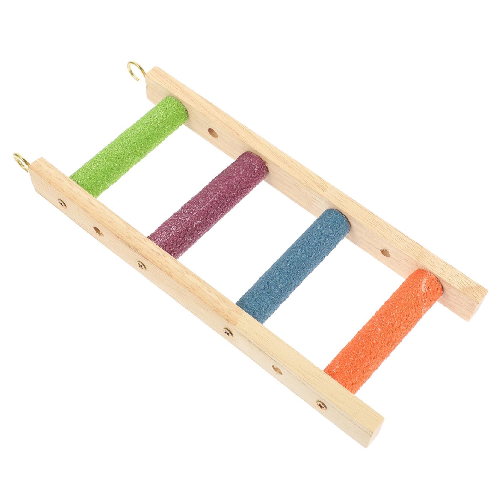 Toddmomy Bird Ladder for Parrots Hamsters Wooden Climbing Stairs Toy Bright Design for Pet Exercise