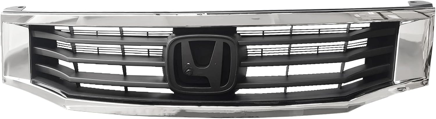 PartsFlow Front Bumper Grille Black With Chrome Mesh Grill For 2008 2009 2010 Honda Accord HO1202104