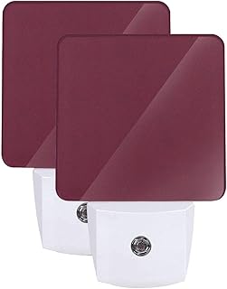 BGHEWRT 2 luces nocturnas de color rojo vino puro, ahorro de energía, material respetuoso con el medio ambiente, prevención de caídas por la noche, adecuado para habitación de los niños, dormitorio,