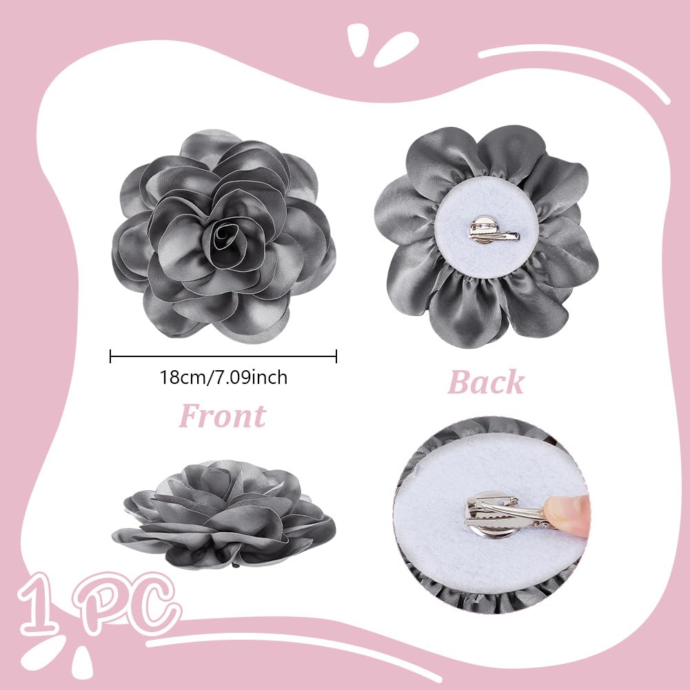 2 Spille E Fermagli Per Capelli A Forma Di Camelia In Pelle Sintetica – Eleganti E Versatili, Idea Regalo Floreale Fatta A Mano - 2
