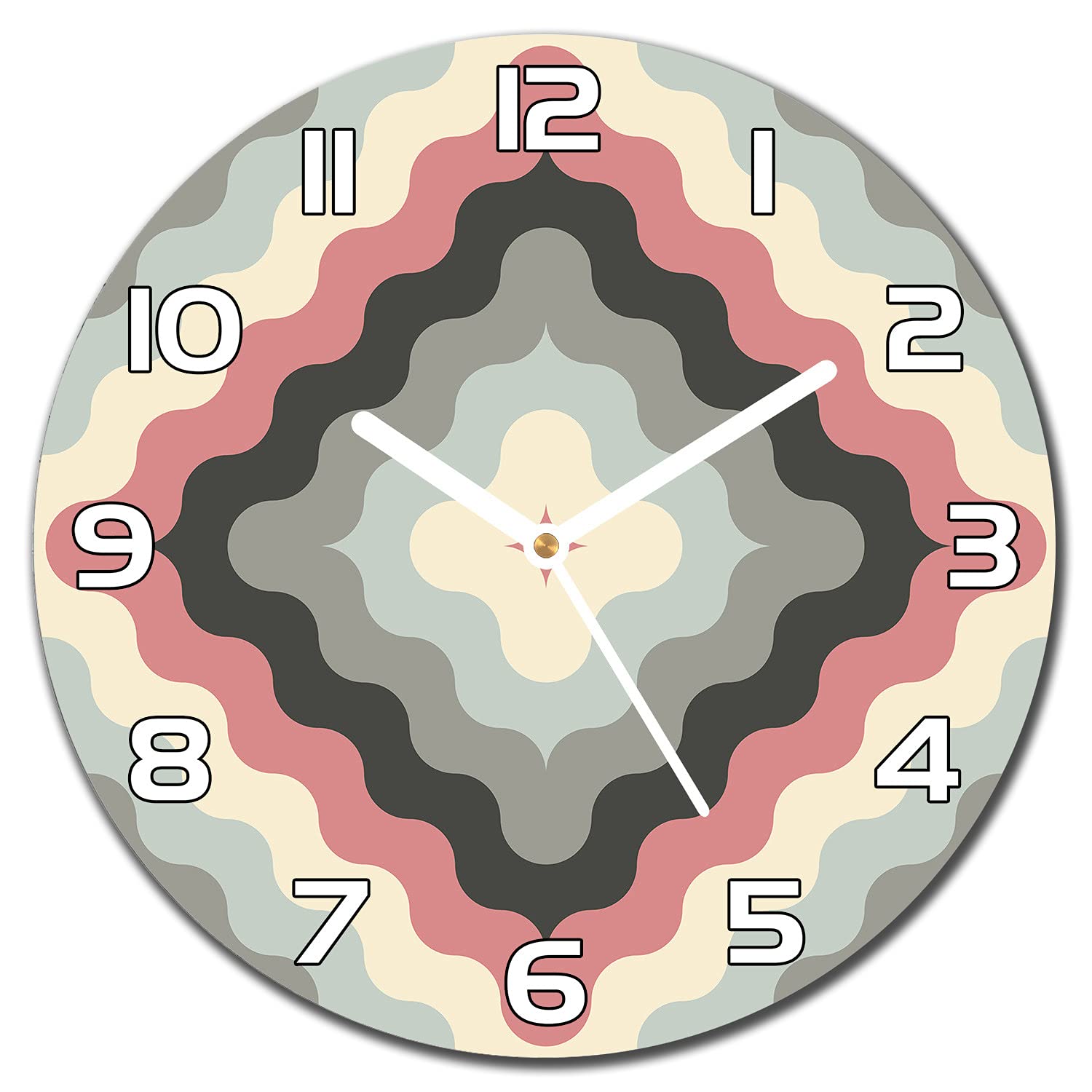 Horloge en verre trempé haut de gamme de 30 cm au design abstrait géométrique