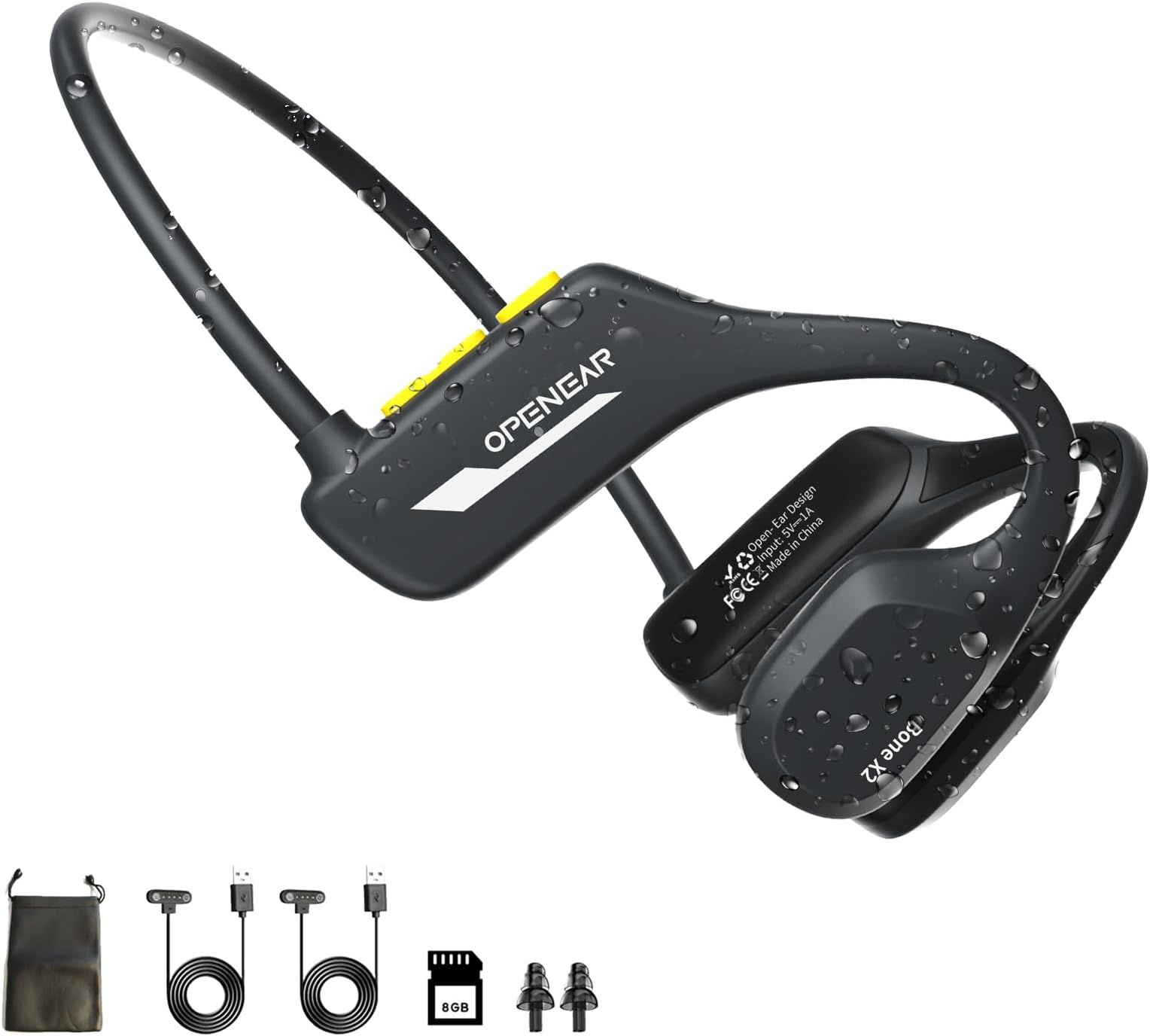 Open Ear Bluetooth Headphones - Wireless Sweatproof Headphones with Mic for Running, Cycling, Gym Workouts