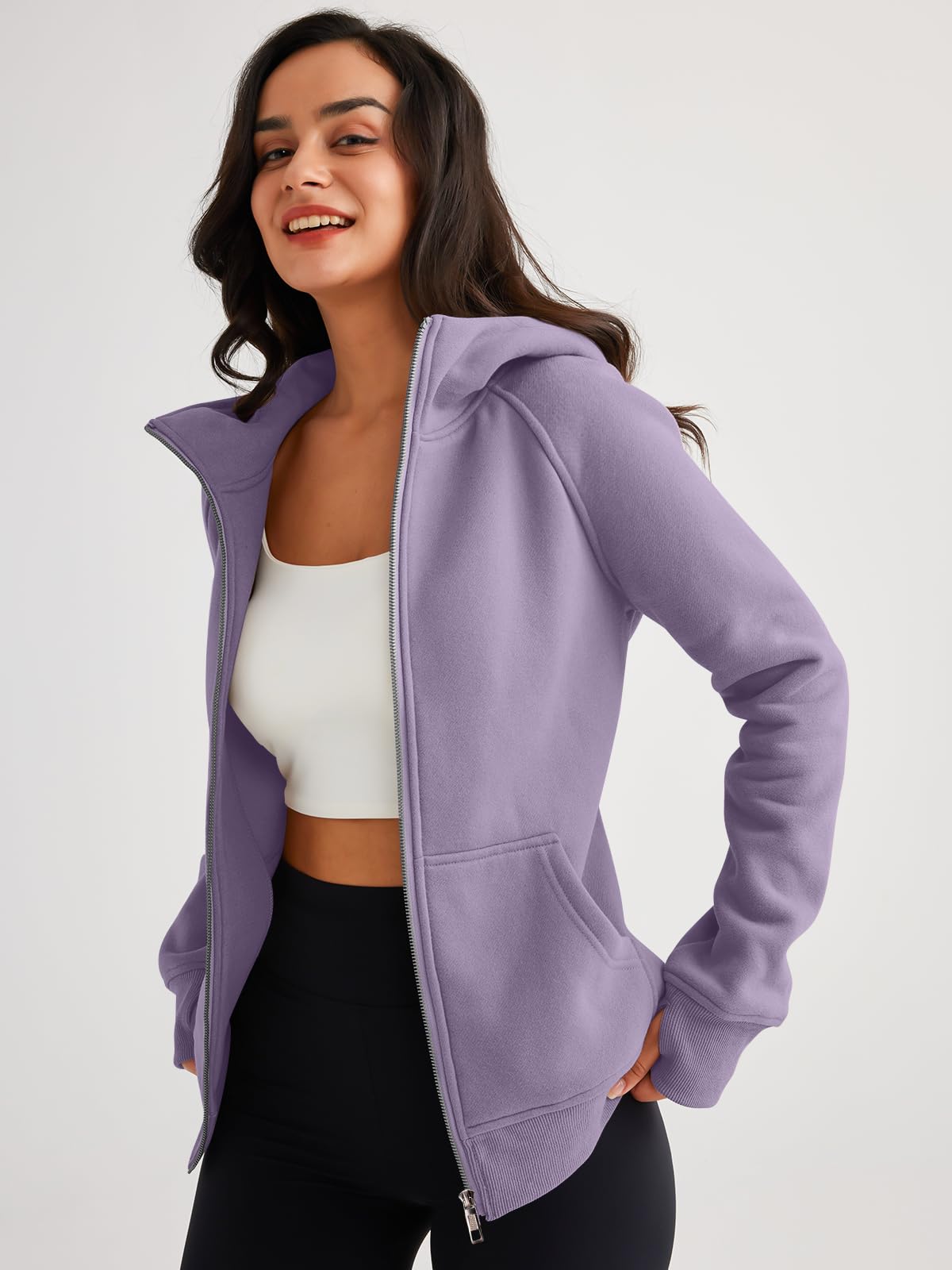 Damskie kurtki polarowe bluzy z zamkiem błyskawicznym bluzy oversize bluzy z długim rękawem swetry z kieszeniami płaszcze zimowe jesienne stroje Y2k moda nastolatki ubrania