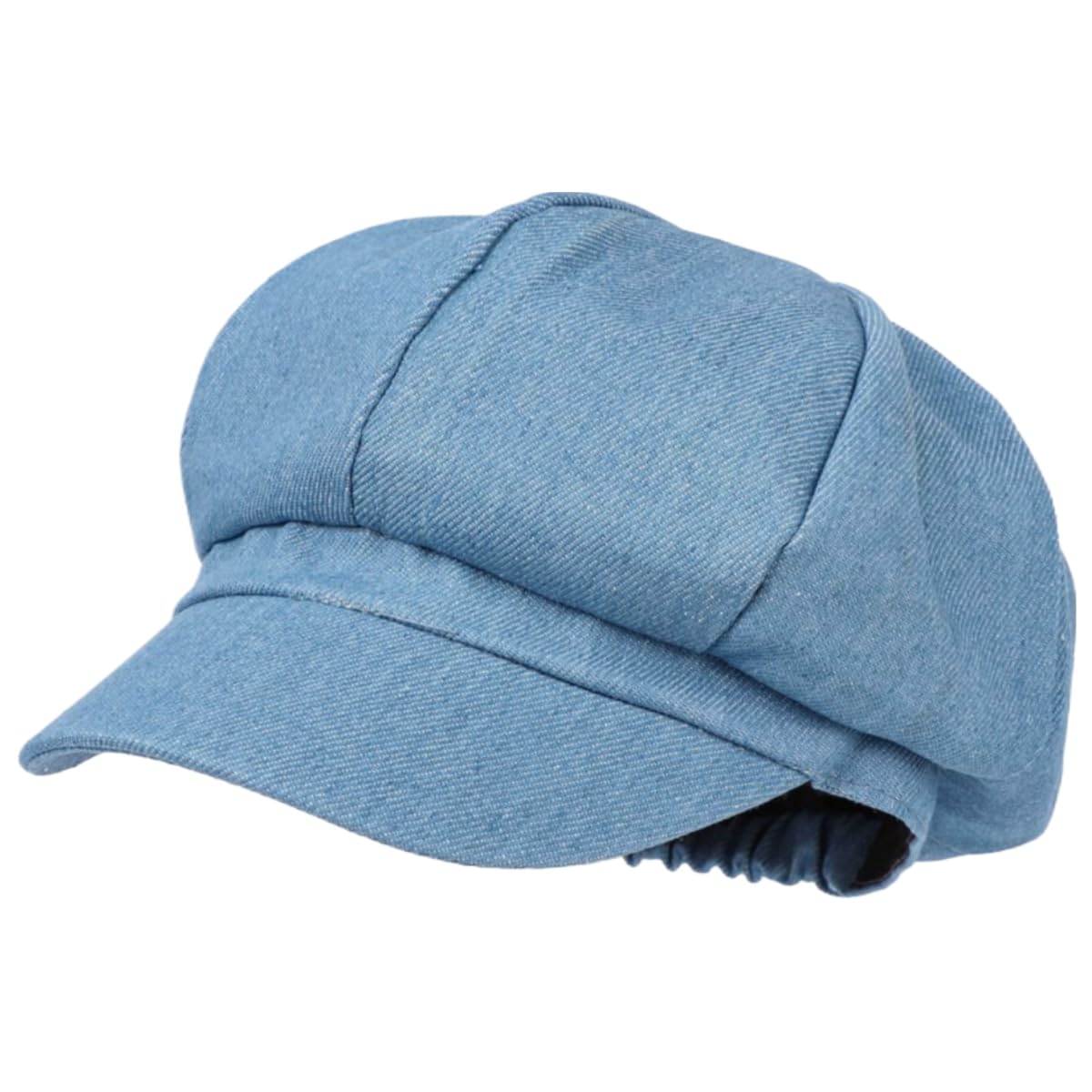 Richtoer Women's Style1 Light Blue Classic Style Beret Newsboy Cap Ivy Gatsby Beanie Octagonal Visor Hat For (Light Blue)