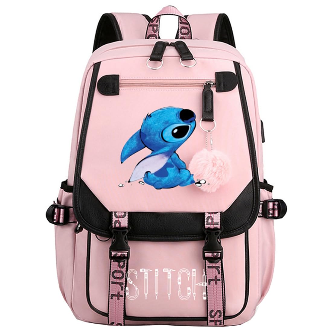Temolie Stitch - Mochila de hombro para mujeres y niñas, mochila para estudiantes, mochila escolar, mochila de viaje para niños, adolescentes, mochila casual de 45 x 30 x 19 cm