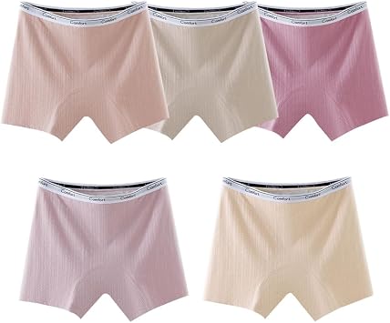 5pcs Reusable Shorts for Women, Incontinence Protective Boxer Briefs, Plus Size Adult Washable Underwear,Multi colored,XXL