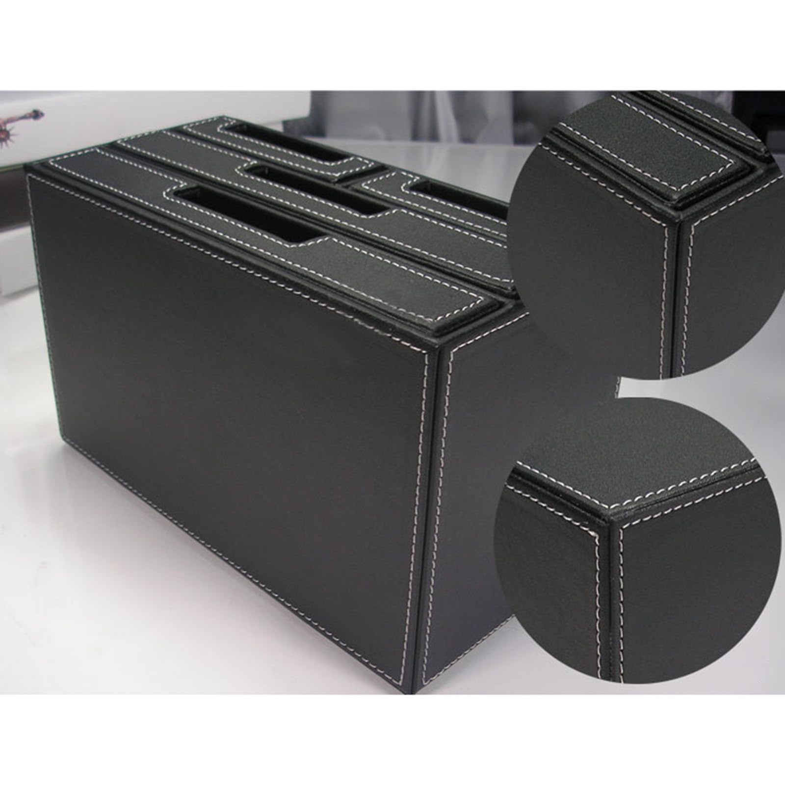 Organizadores de escritorio multifuncionales con 4 cajones, de piel sintética, organizador de oficina, caja de almacenamiento para el hogar