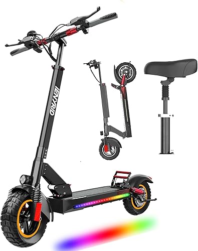 Patinete eléctrico de 1610 Ah, 35 millas 30 MPH, motor de 800 W para adultos con asiento y doble frenado, neumáticos de 10 pulgadas plegables E