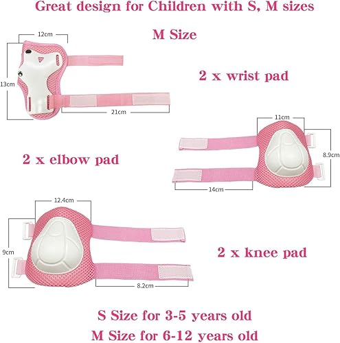 Miniatura 6 de Equipo de protección 3 en 1 para niños, rodilleras, coderas, muñequeras para niños de 3 a 14 años, guantes protectores y coderas con protectores de