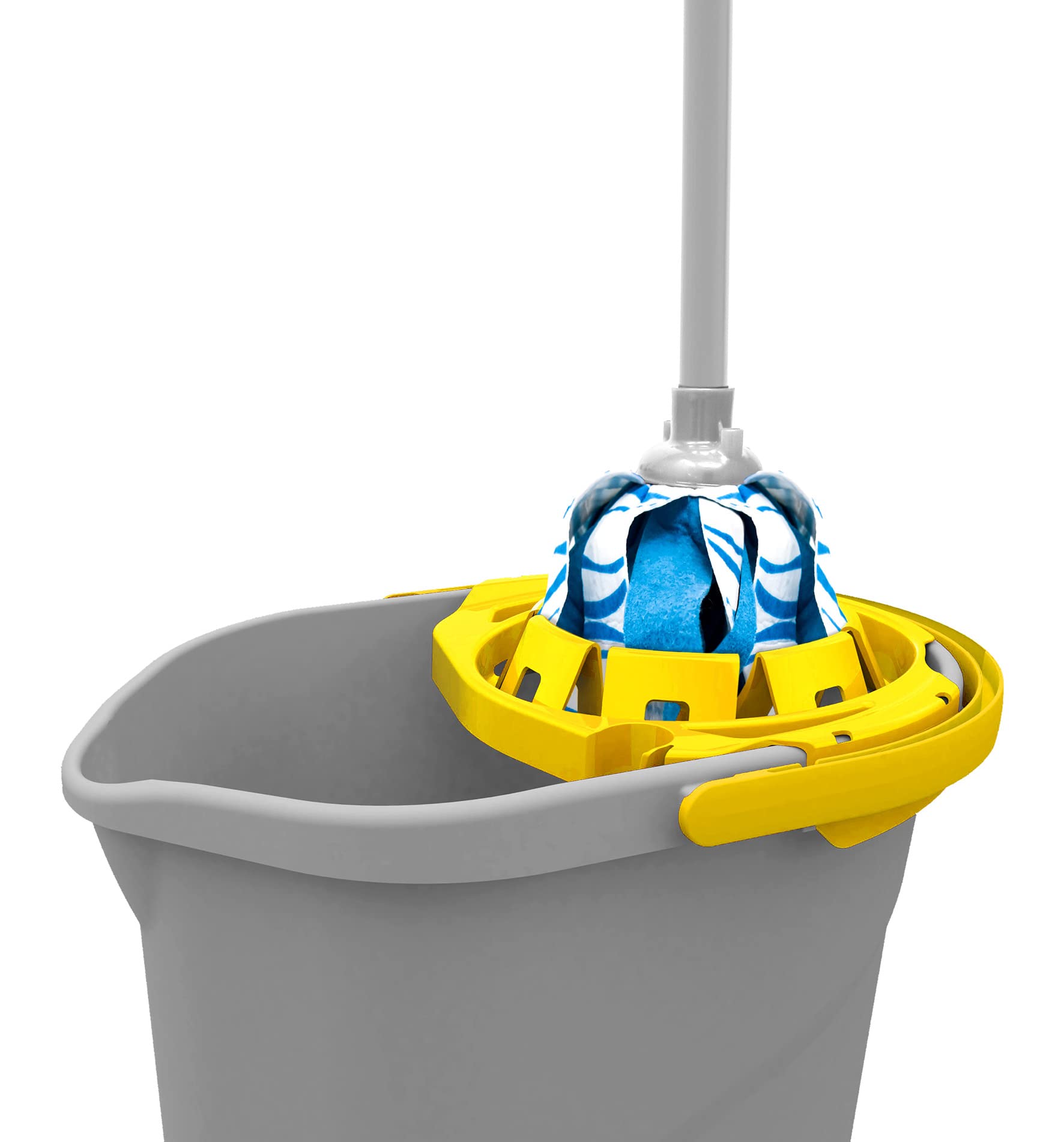 Apex Set Mop Lavapavimenti Completo con Secchio e Strizzatore Doppia Azione – Mop in Microfibra con Manico 120 cm, Capacità Secchio 12 Litri