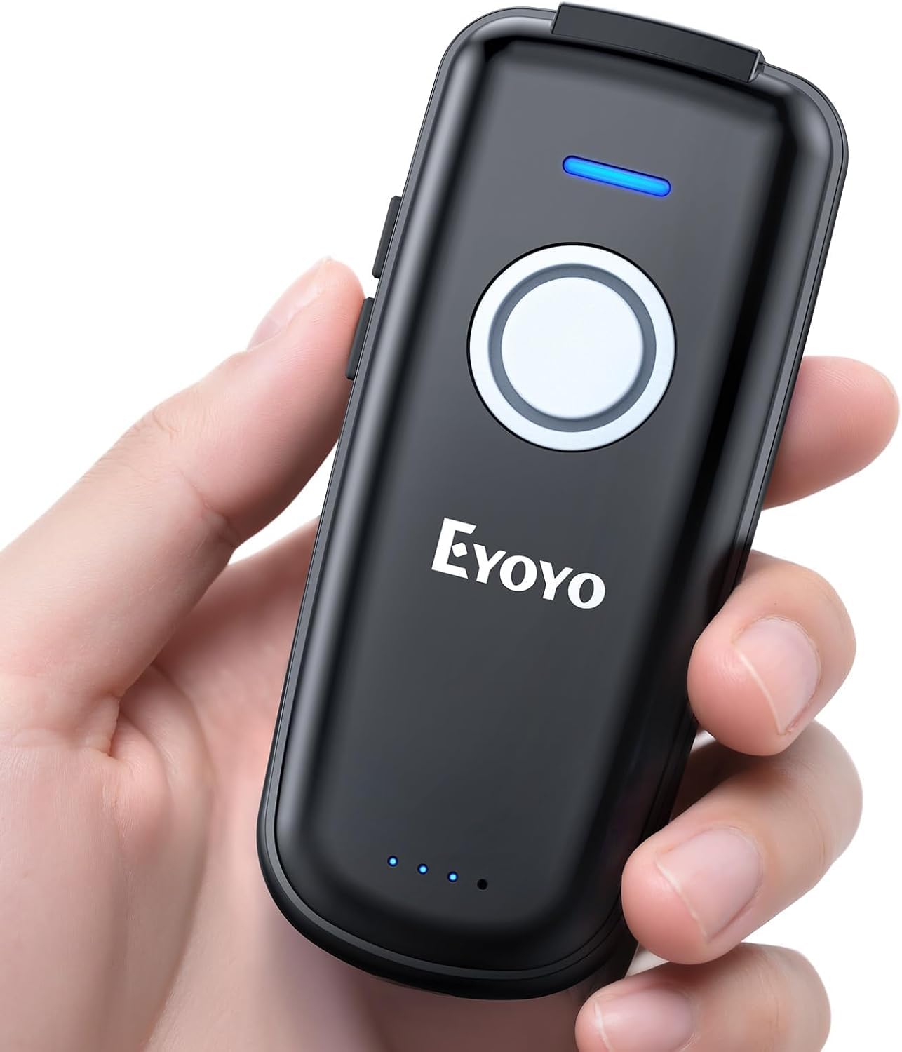 Eyoyo Mini 1D Bluetooth escáner de código de Barras inalámbrico, con botón de Encendido/Apagado, 1500mAh batería Recargable, portátil CCD códigos de Barras Lector Compatible con Windows, Mac, Android
