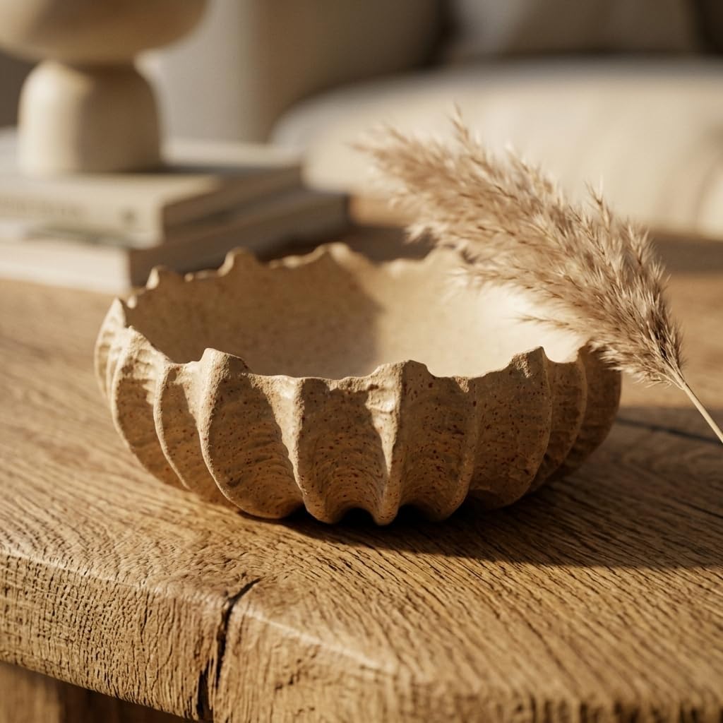 6.7" Key Bowl for Entryway Table, Shell-Shaped Decorative Bowl