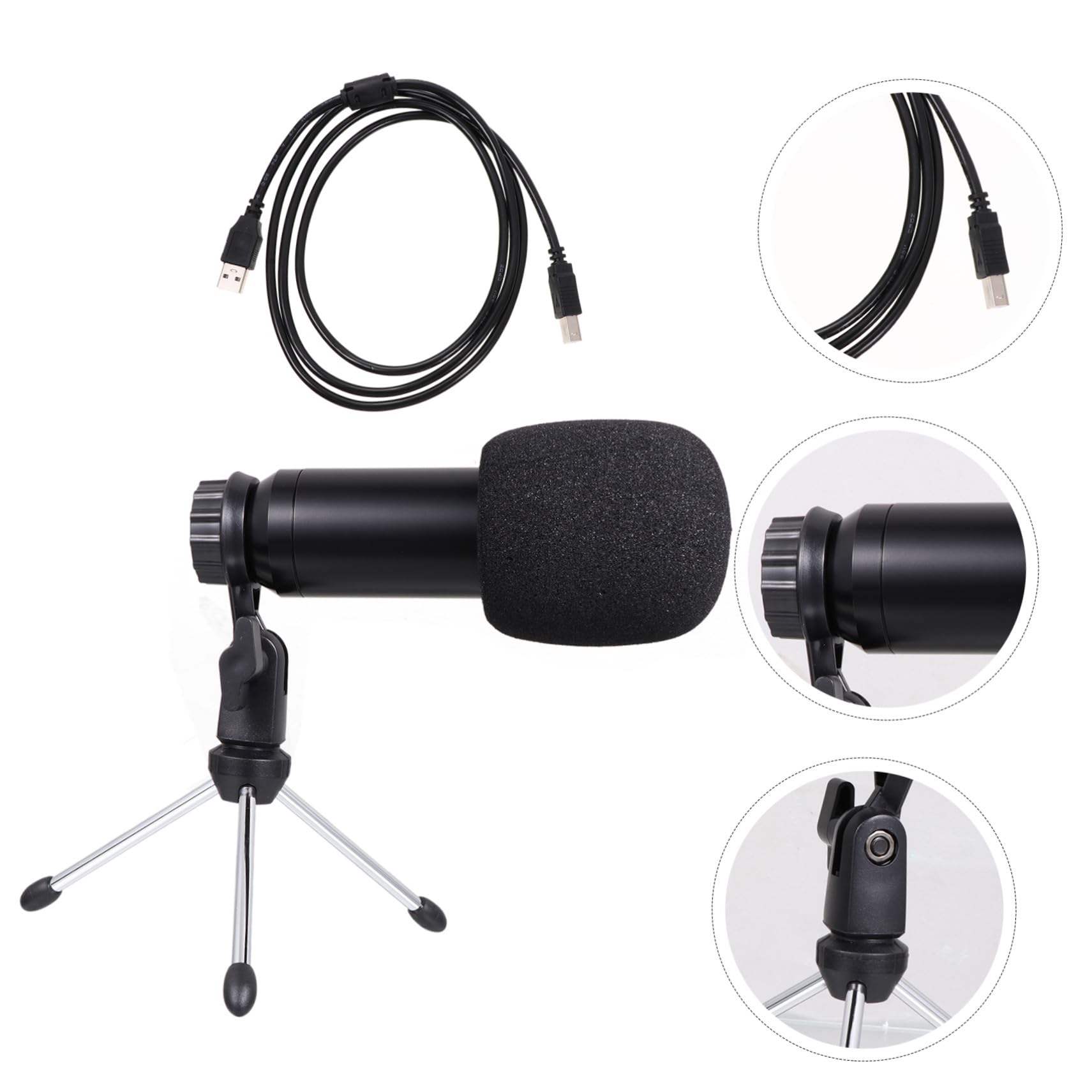 TOYANDONA 1 Zestaw Zestaw Mikrofonów Mikrofon Komputerowy USB Stacjonarny Do Nagrywania Dźwięku Podcast Studyjny Kondensatorowy