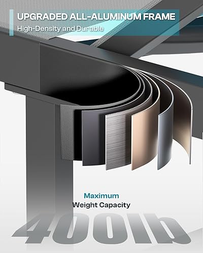 Miniatura 6 de Juego de 3 sillas de piscina (2 tumbonas + 1 mesa auxiliar), sillas de salón al aire libre con ruedas y sillón reclinable de 5 posiciones, silla de