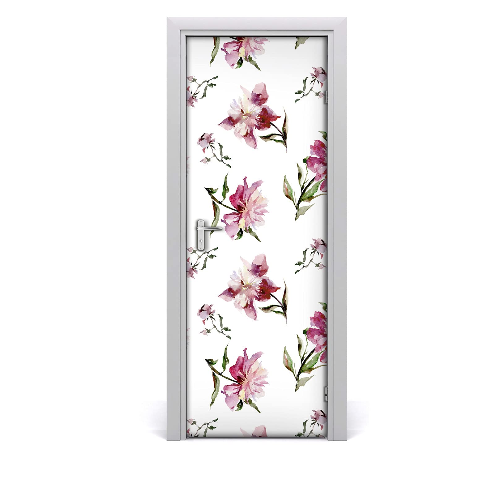 Etiqueta de la puerta autoadhesiva 85x200 cm con fondo de peonías