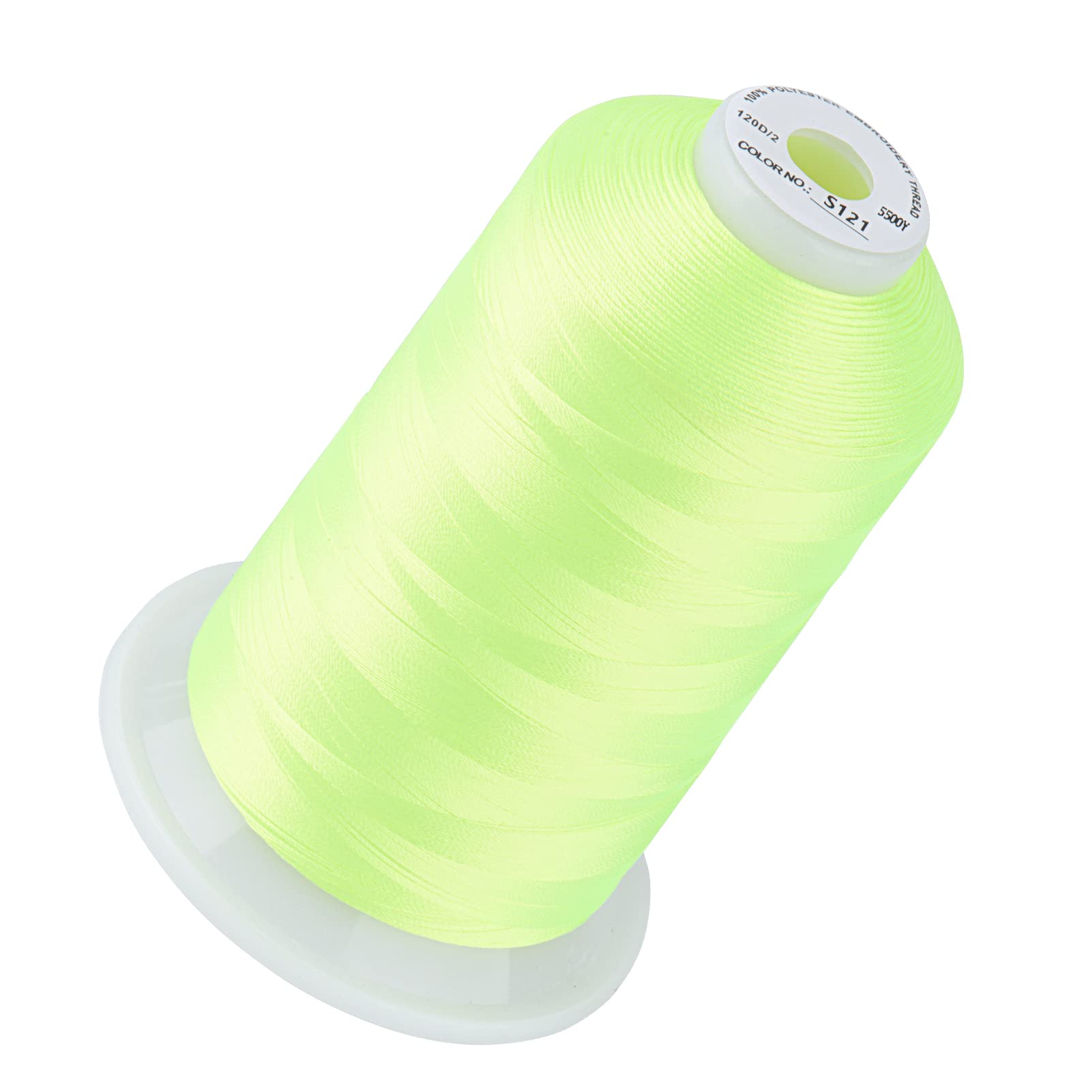 Simthread 5000M 40WT Polyester Embroidery Thread, Neon Lemon S121