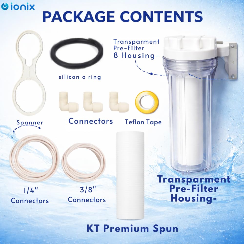 IONIX Transparent Pre Filter - Clear RO Water -4