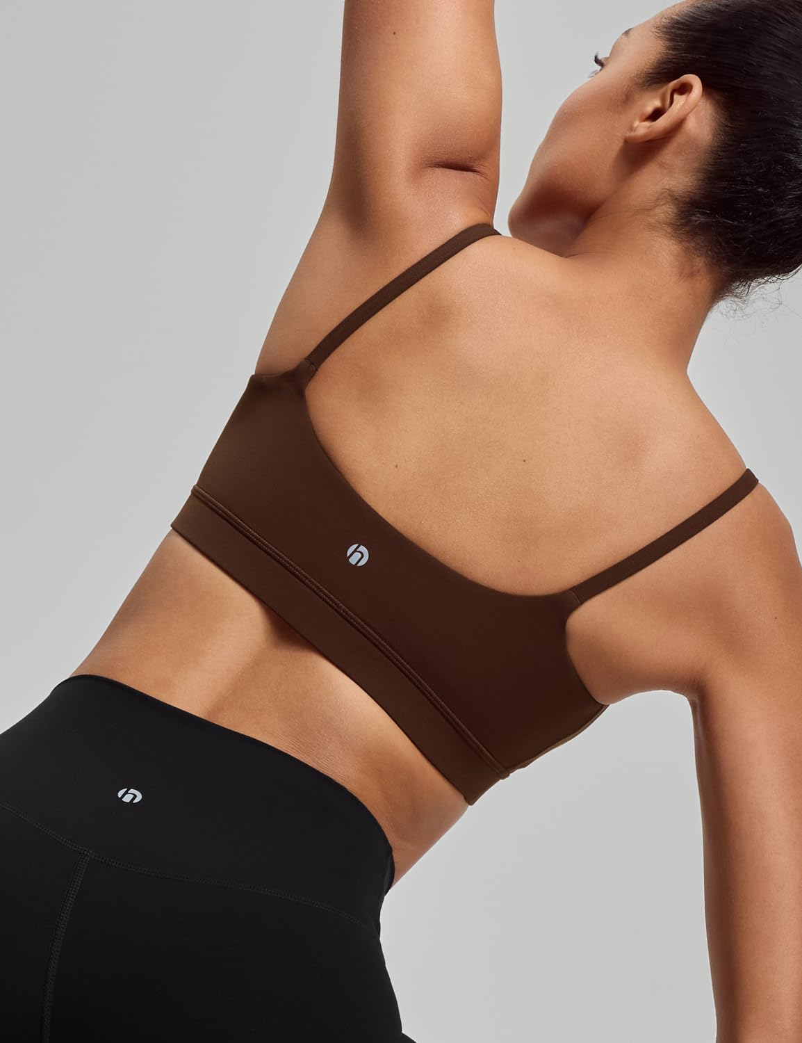 HeyNuts Womens Scoop Neck Sports Bra, Spaghetti Thin Strap U Back Camisole Yoga Tops Padded with Built in Bras A-C Cups - Image 4