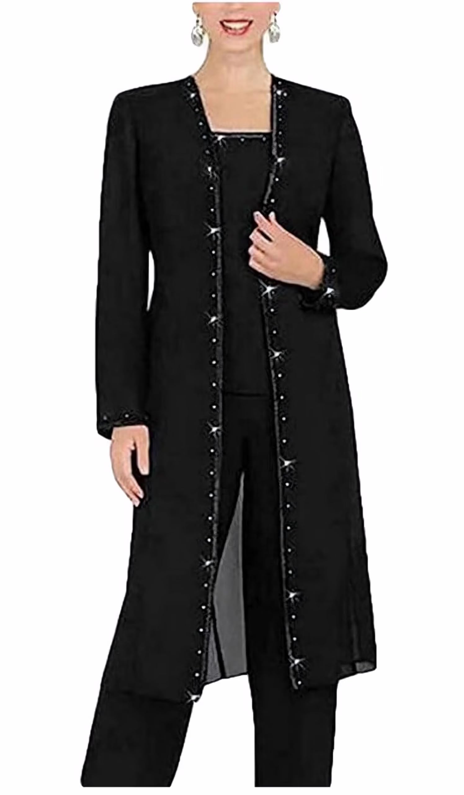 3 Pcs Mother of The Bride Pants Suits for Wedding Long Formal Pant Suits for Women Dressy Wedding