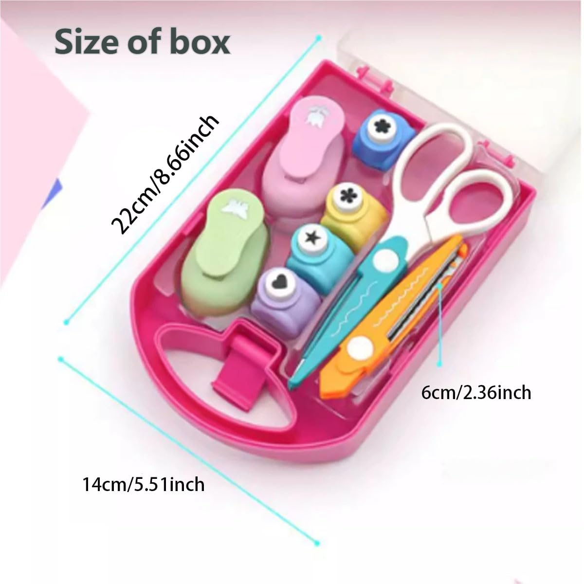 Creative Kids Diy Puncher Craft Set,Craft Scissors Set,Craft Scissor SetKids,Craft Scissors And Hole Punch Sets Kid,Craft ScissorsForKids,Hole Punch Shapes,Multiple Style Paper Shape Cutters (*2)