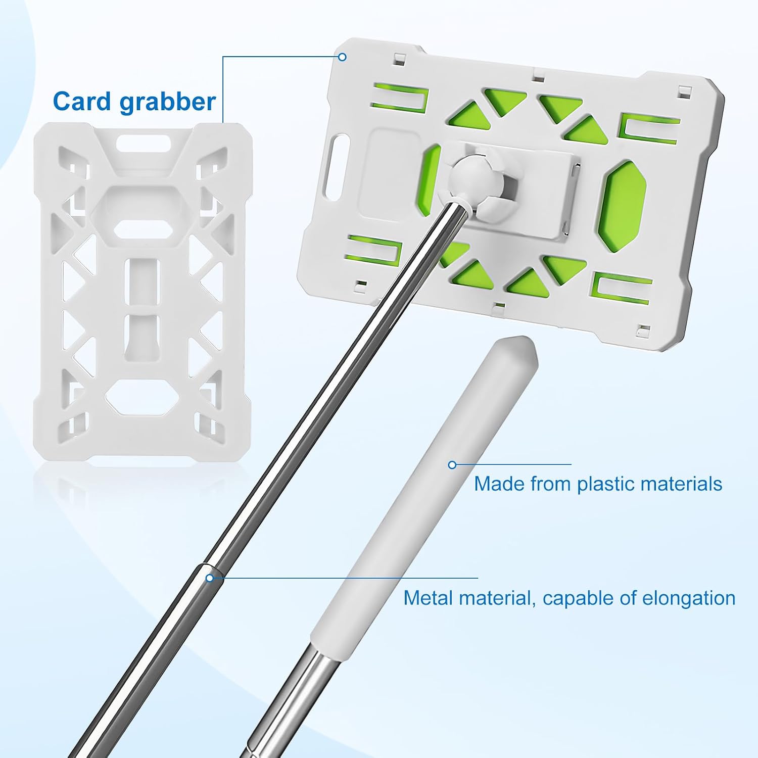 NUOBESTY 2pcs Telescoping Card Holder Rod Parking Payment Badge Holder Extension Arm Garage Vehicle Parking Assist Tool for Car Access Control image 5
