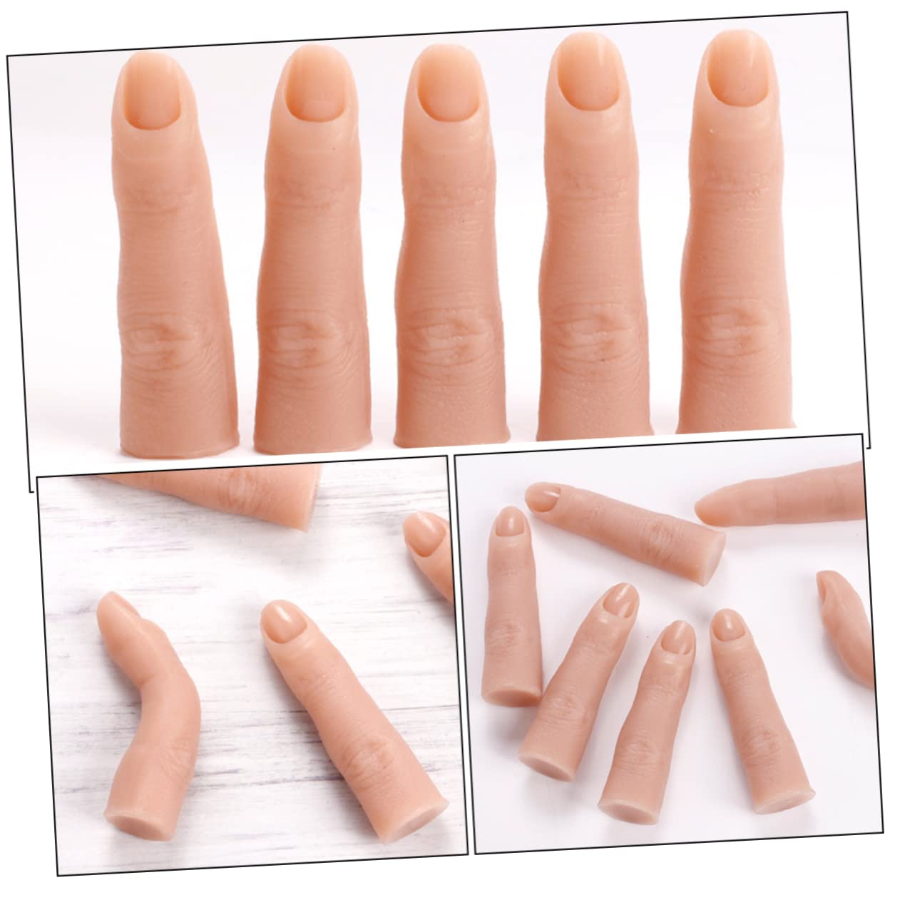 Mikinona 1Pc Fake Nail Practice Finger for Acrylic Nails Training Realistic Model Fake Finger for Art Practice Manicure April Fools' Day Party 6.8 * 1.85 * 1.85cm - Image 4