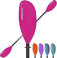 Vista 14 de Remo de kayak con eje de fibra de vidrio y hoja de nailon reforzado, remos de kayak ajustables, 3 piezas, 90.6-98.4 in/90-98 pulgadas, 82.7-90.6