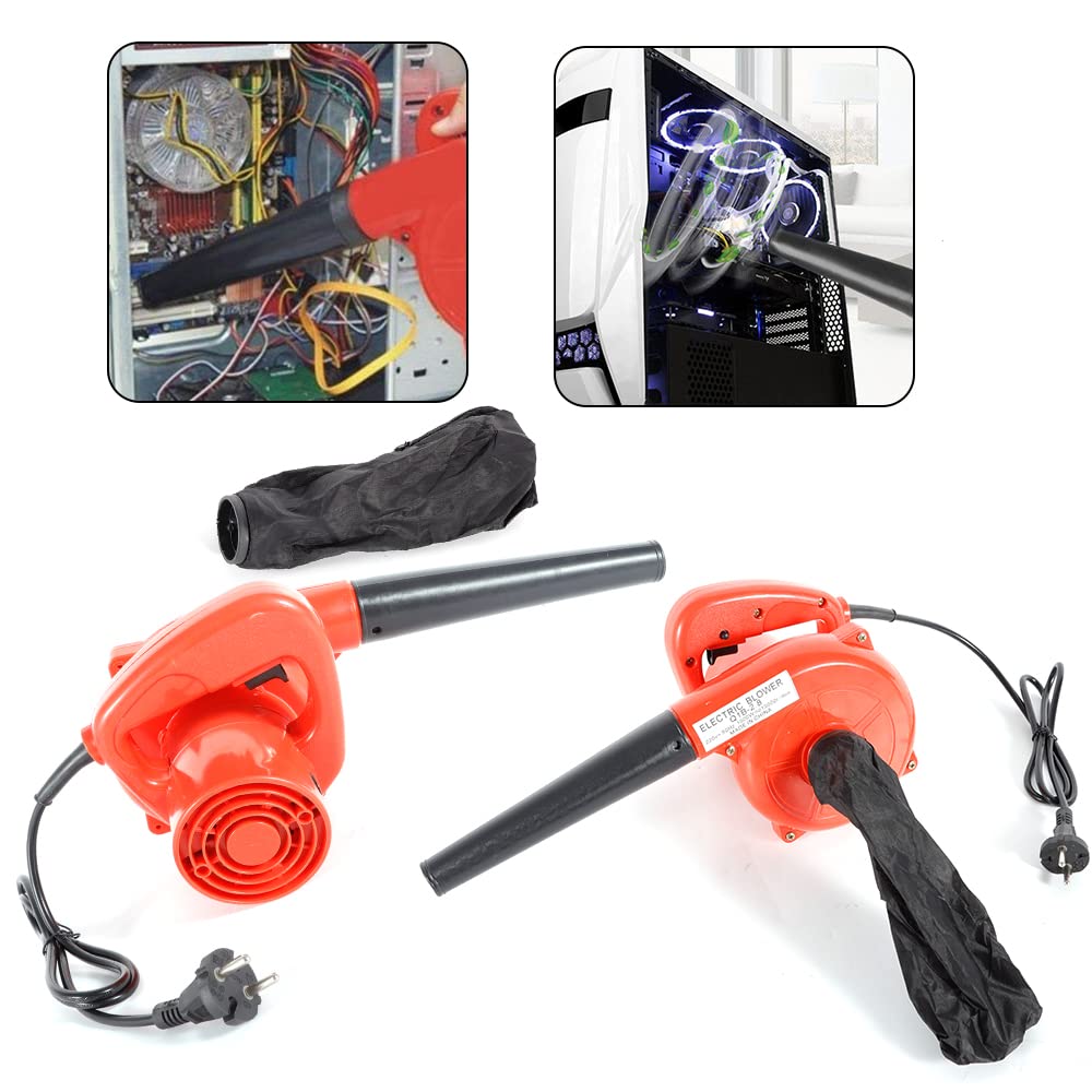 Soffiatore elettrico da 1000 W, 13000 giri/min, soffiatore per foglie con tubo di soffiaggio e sacchetto per la polvere, rimuovere la polvere da schede madri, case del computer e alimentatore di rete