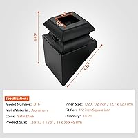 Vista 7 de Balaustres de hierro de 45 grados, escaleras de aleación de aluminio para balaustres interiores cuadrados de 1/2 pulgada, eje de hierro forjado