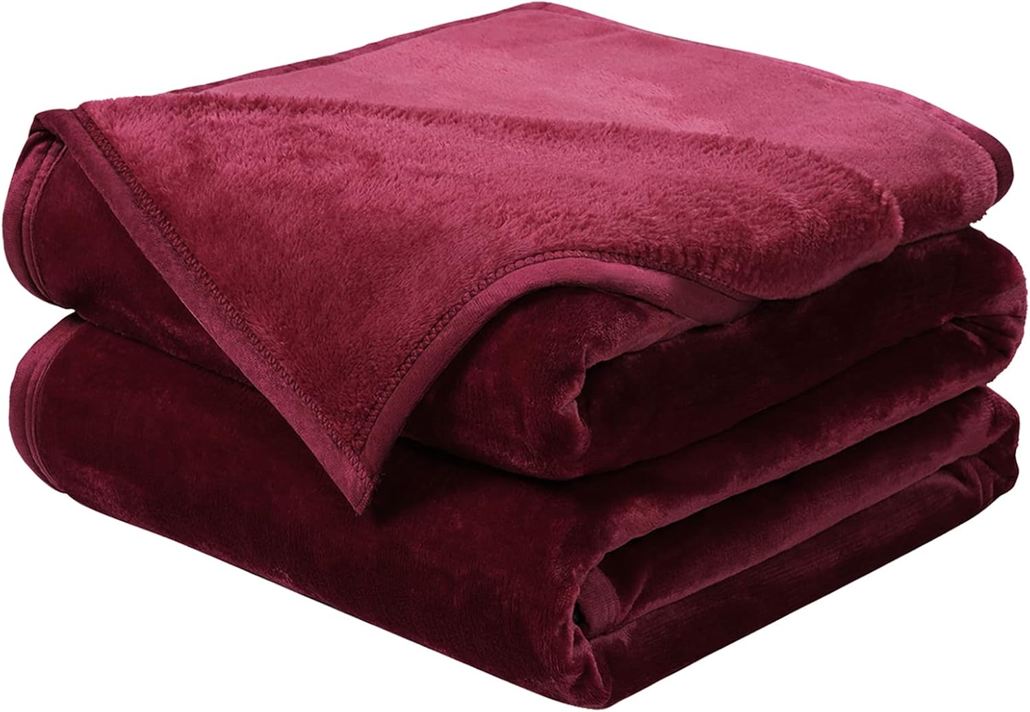Soft Twin Size Blanket All Season Winter Warm Microplush Lightweight Thermal Fleece Blankets for Couch Bed Sofa,66×90 Inches,Burgandy