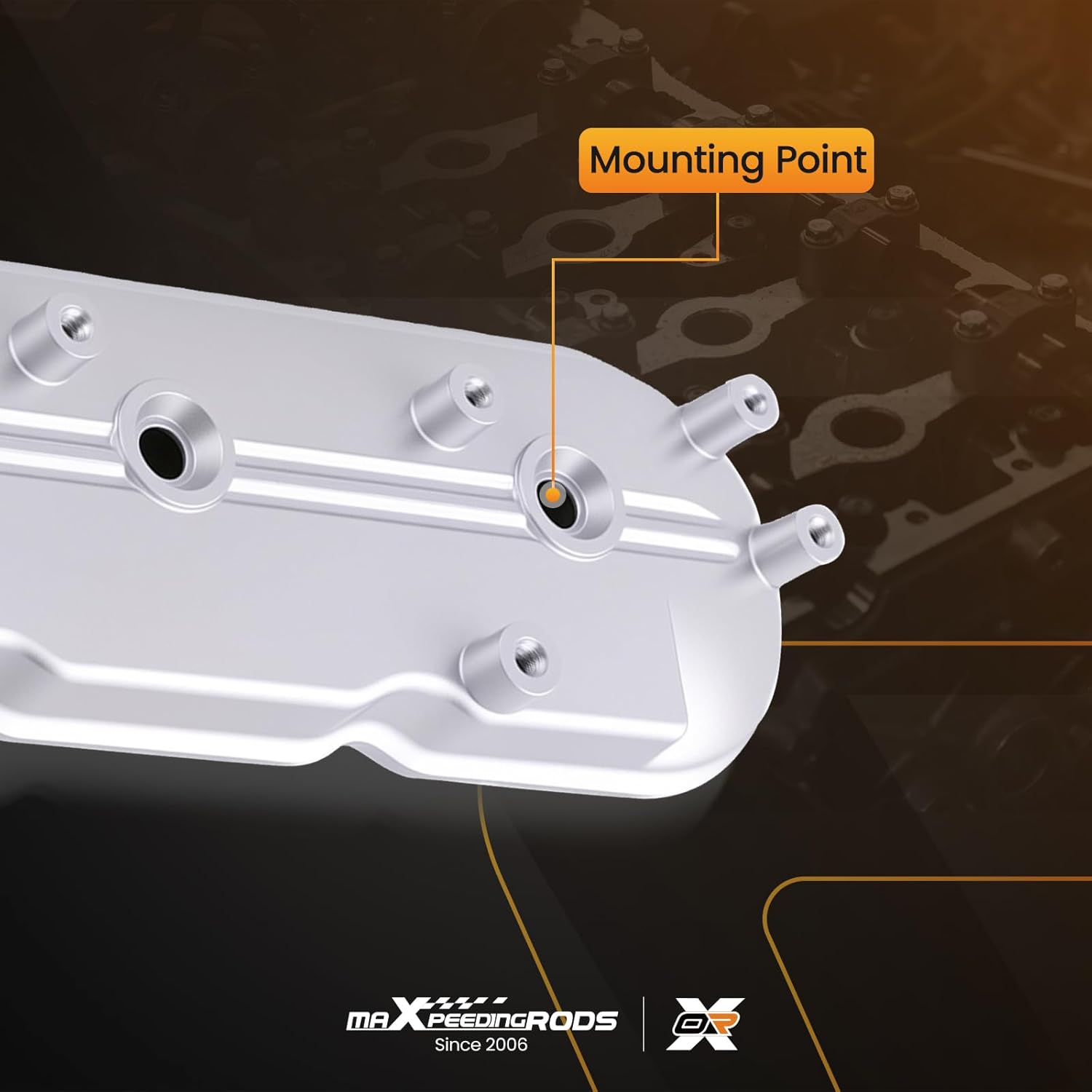 maXpeedingrods Aluminum Engine Valve Cover for Chevrolet Express Silverado Colorado Suburban for GMC Sierra Canyon Yukon for Cadillac Escalade 2009-2016 Replacement 264-969 2640969