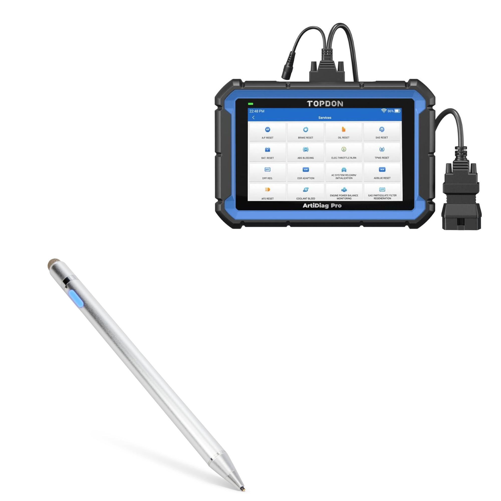 BoxWave Stylus Pen Compatible with Topdon Artidiag Pro (7 in) - AccuPoint Active Stylus, Electronic Stylus with Ultra Fine Tip - Metallic Silver