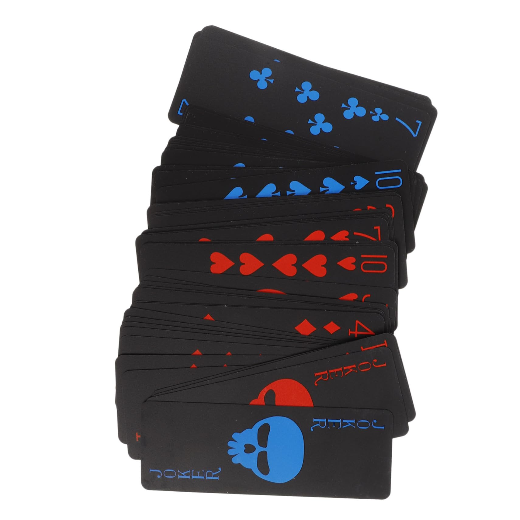 ERINGOGO Carte Impermeabili in Plastica Pvc Nera Opaca Design Tema Teschio Rosso e Blu Adatto Per Poker e Giochi Da Tavolo