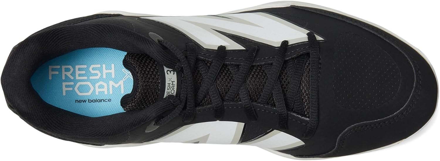 New Balance Men's Fresh Foam X 3000 V7 Baseball Shoe, Black Synthetic/White, 8 M - Image 2
