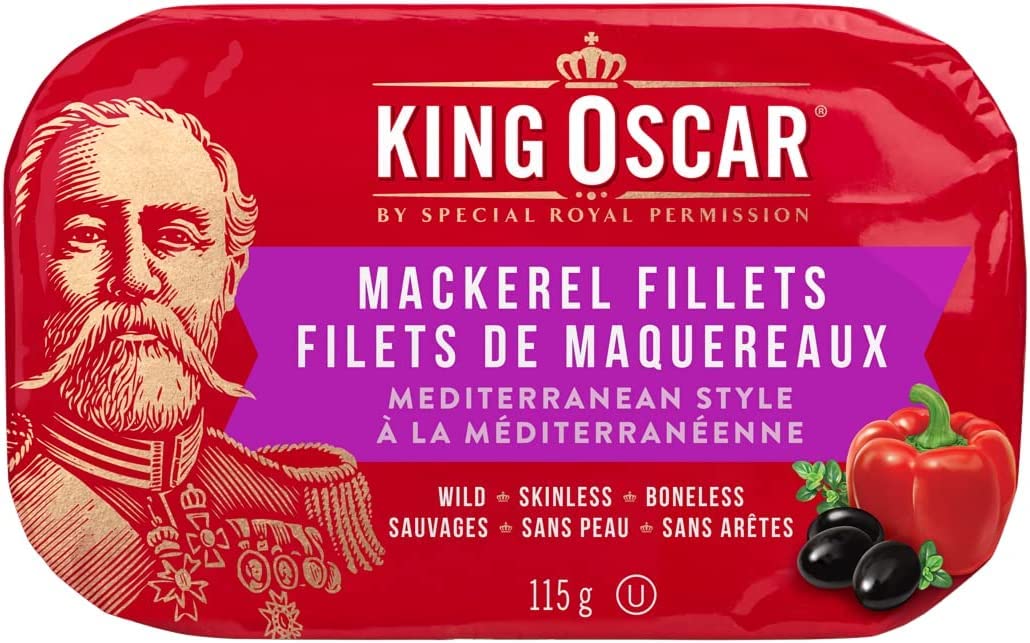 King Oscar, Skinless & Boneless Mackerel Fillets, Mediterranean Style, 115 Gram Cans (Pack of 12) - 2