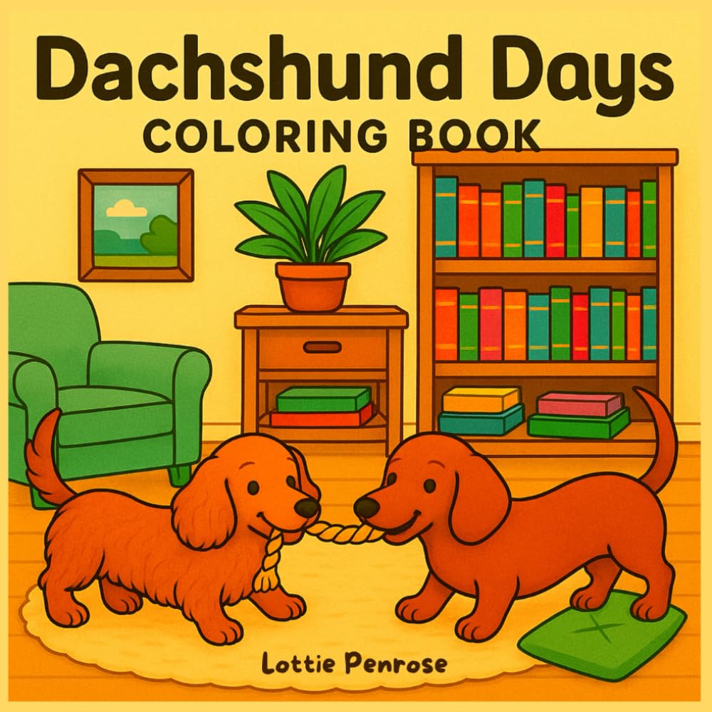 Dachshund Days Coloring Book: Cute Sausage Dog Coloring Book for Dog Lovers, Adult Colouring Gifts