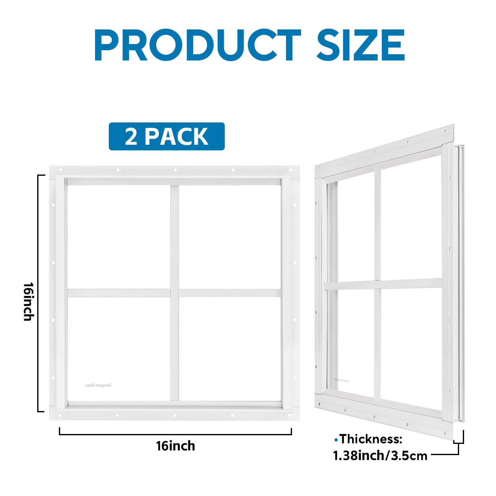 Tempered Glass Shed Windows Gaahing 2-Pack Heavy-Duty Aluminum Shed ...