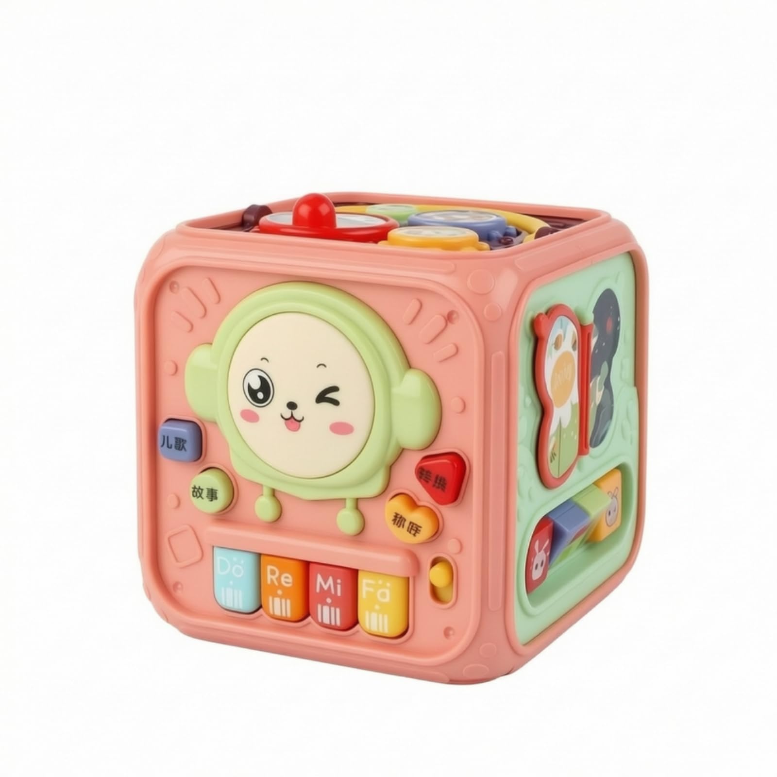Cubo Multiattività Compatto Busy Cube Salvaspazio Gioco Educativo per Casa, Rosa, Standard