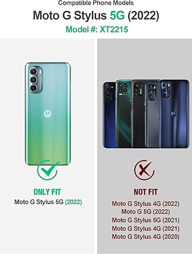 Miniatura 2 de NZND Funda compatible con Moto G Stylus 5G 2022 no compatible con 4G con protector de pantalla integrado, funda protectora de cuerpo completo a