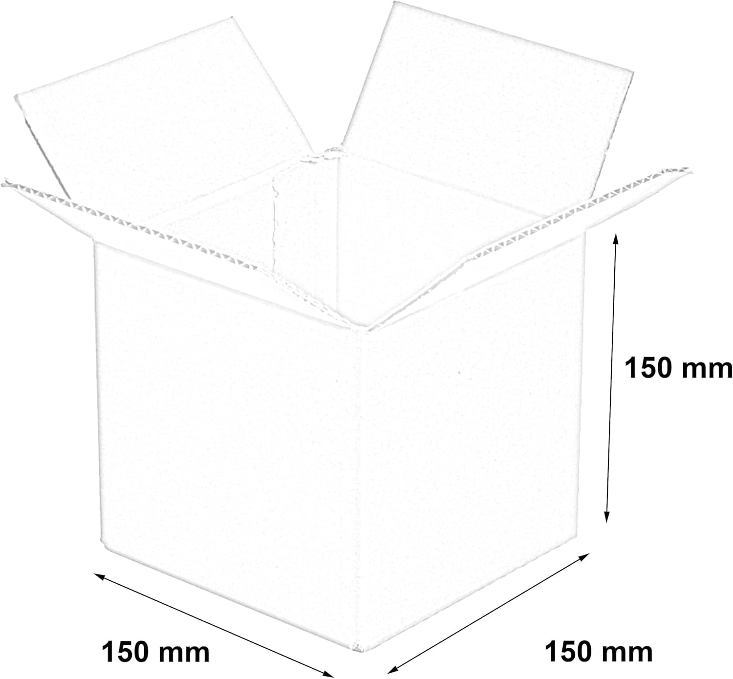 200 Stück Faltkarton 150x150x150 mm Versandkarton klein E-commerce Karton 1-Wellig Braun Kartonage Verpackung Postkarton Versandschachtel Paket Päckchen