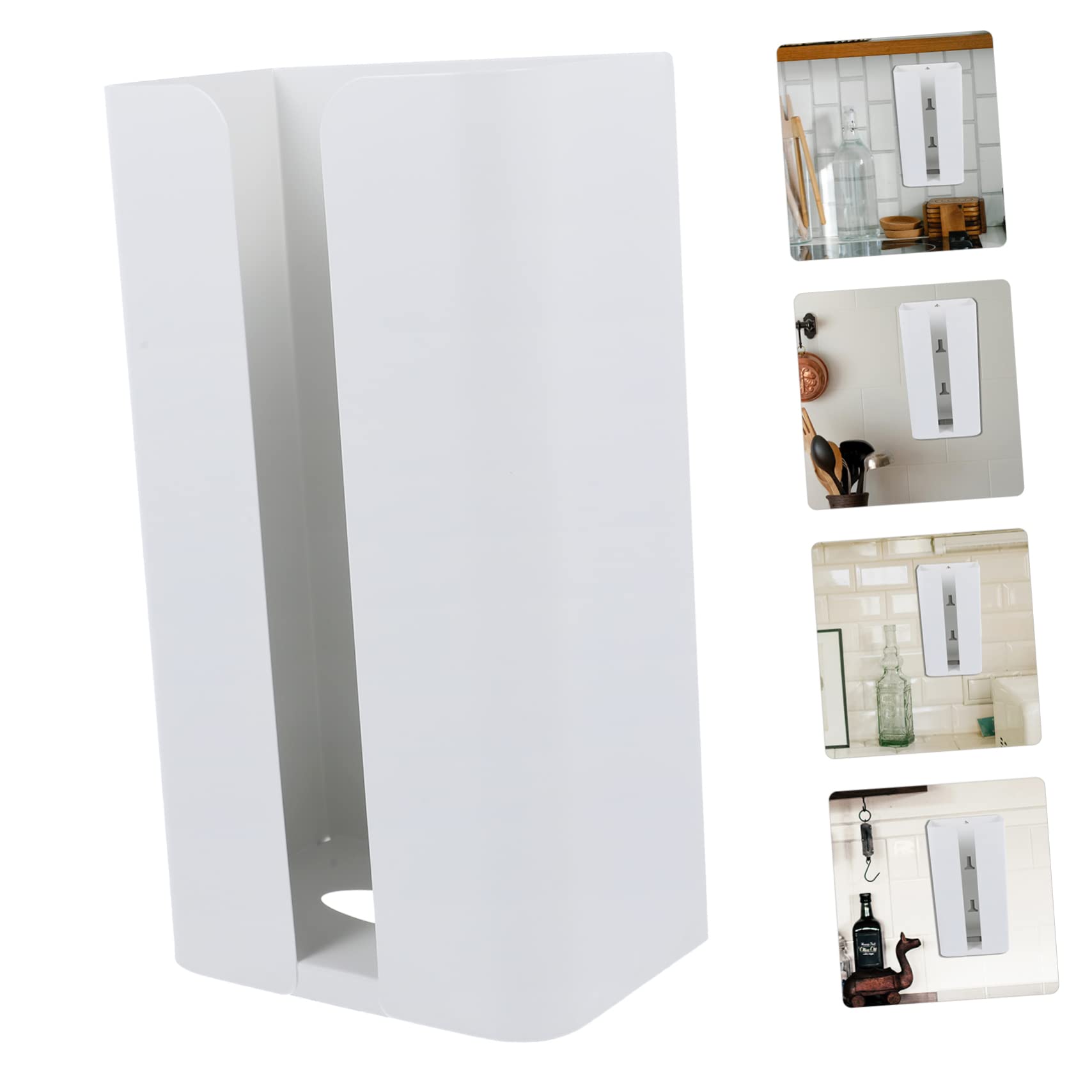 Dispenser da Parete Bianco e Design Ergonomico Funzione di Grande Capacità in Acciaio al Carbonio per Sacchetti della Spesa Adatto a Ambienti Domestici