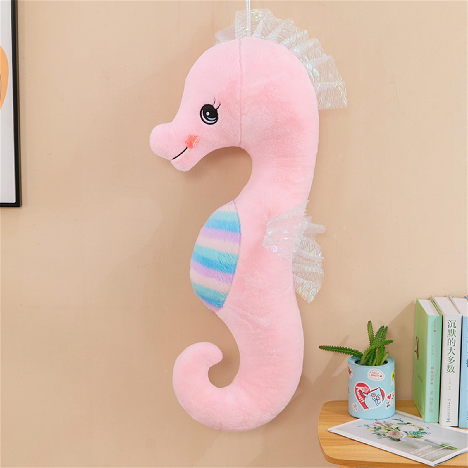 Champracer Seahorse Cuddly Toy, Cute Soft Cushion, Plush Doll, Stuffed Toy - Gift for Children, Girls, Boys (50 cm, Pink)