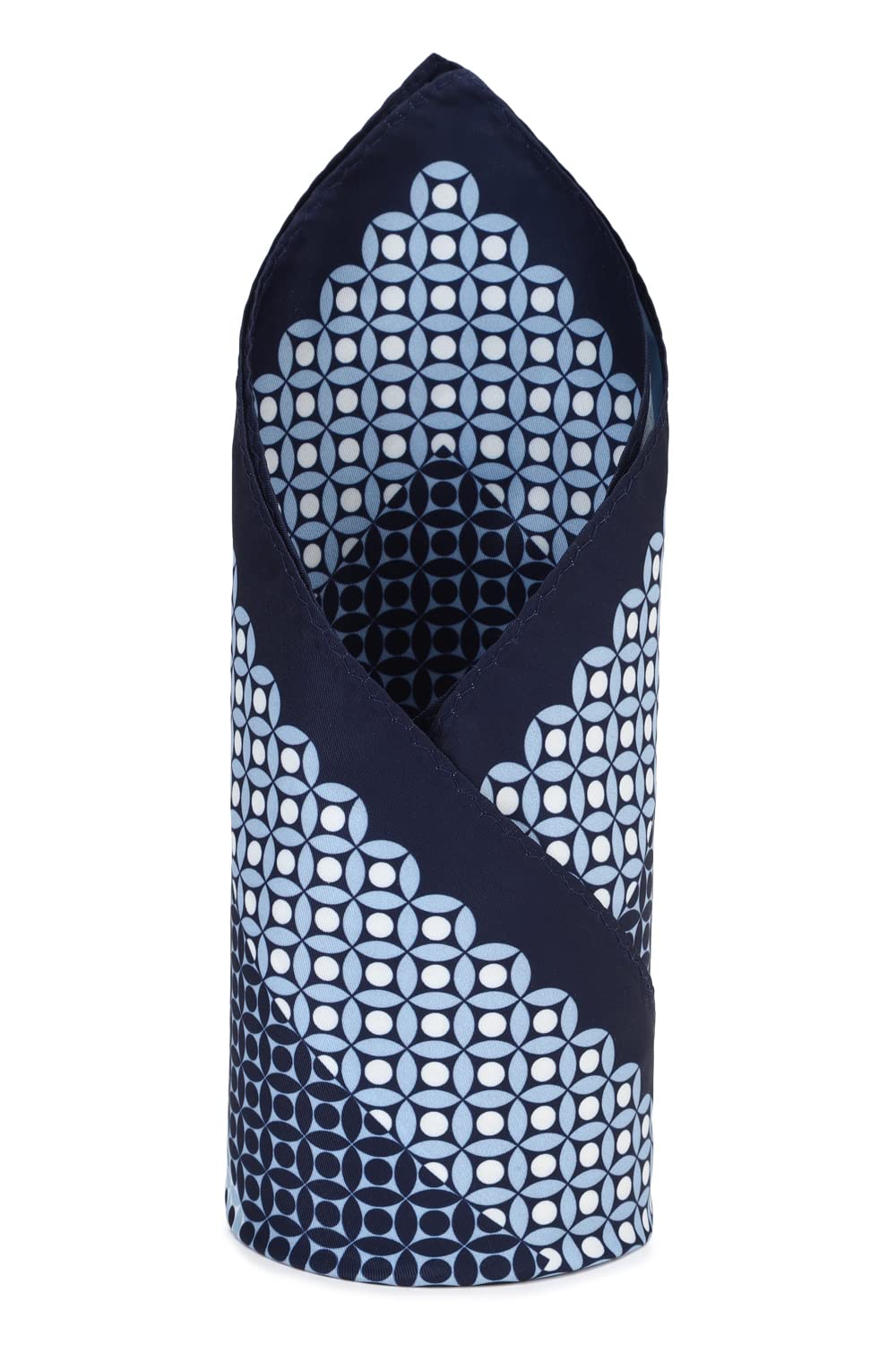 peter england Polyester Men Blue Print Formal Pocket Square, Free Size-picture-15