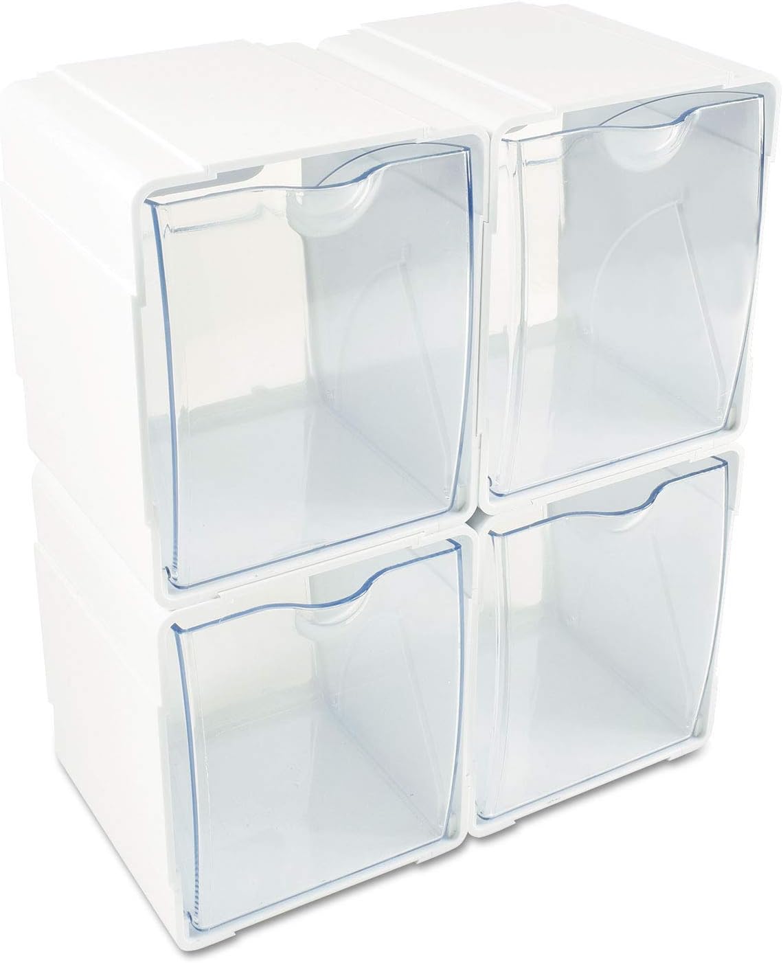 Deflecto Tilt Bins, 5.2" x 5.54" x 4.65", White, 4-Pieces (421103)