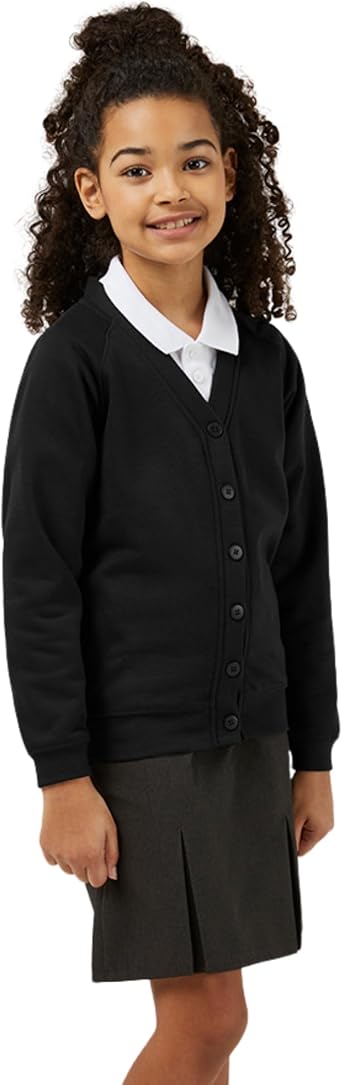Trutex Unisex School Sweatshirt Cardigan | Button Front Kids School Uniform Cardigan, Long Sleeve Low Bobble Knit