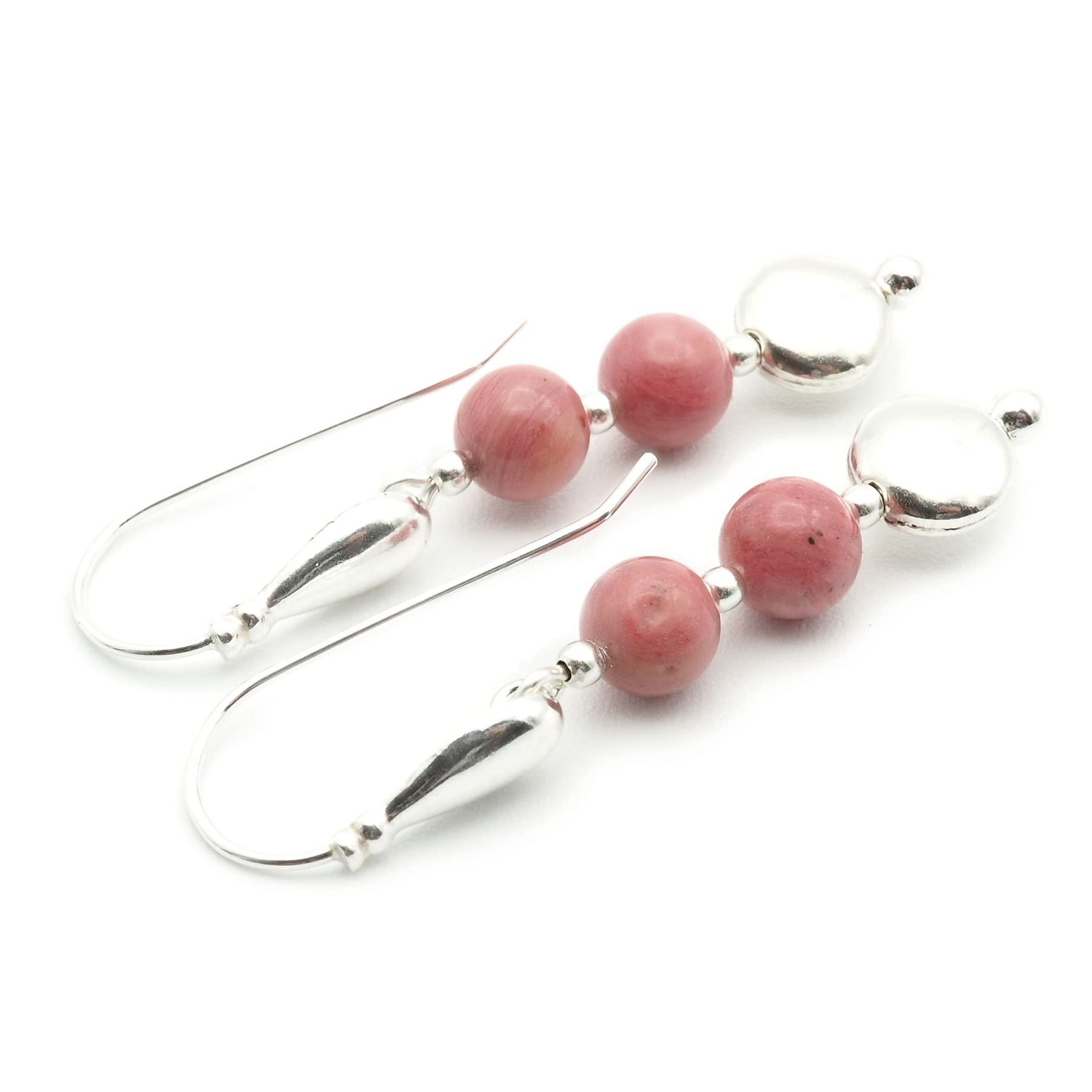 Pendientes Rodonita y Plata 925
