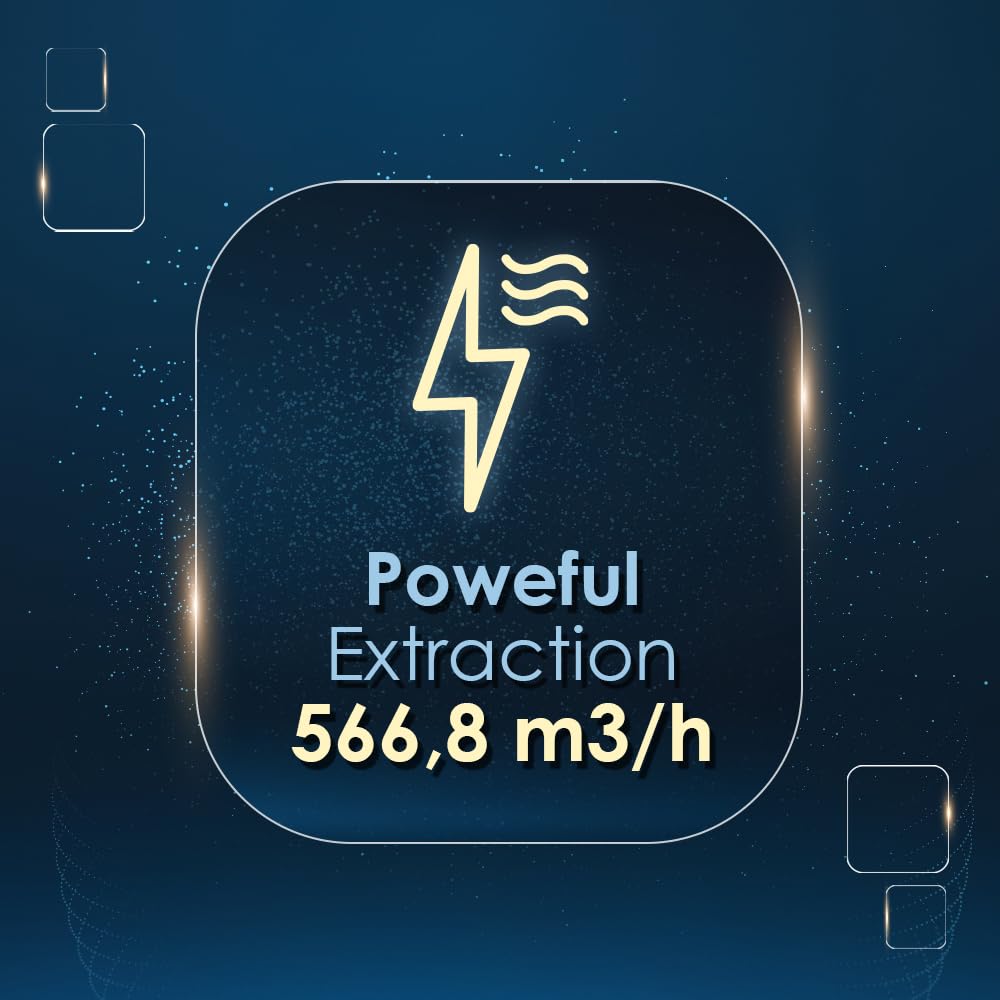 Hyundai Campana Extractora Integrada 60cm, Cristal Negro, HCIN60DI00. Potencia 566m3/h, 3 Velocidades, 2 Filtros, 56 dB Nivel Sonoro, Control Táctil, Filtros aptos para Lavavajillas