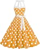 Vintage Dress 1950s for Women, Tea Party Halter Polka Dot Dresses Picnics Summer Vacation Beach Outfits Slim Fit